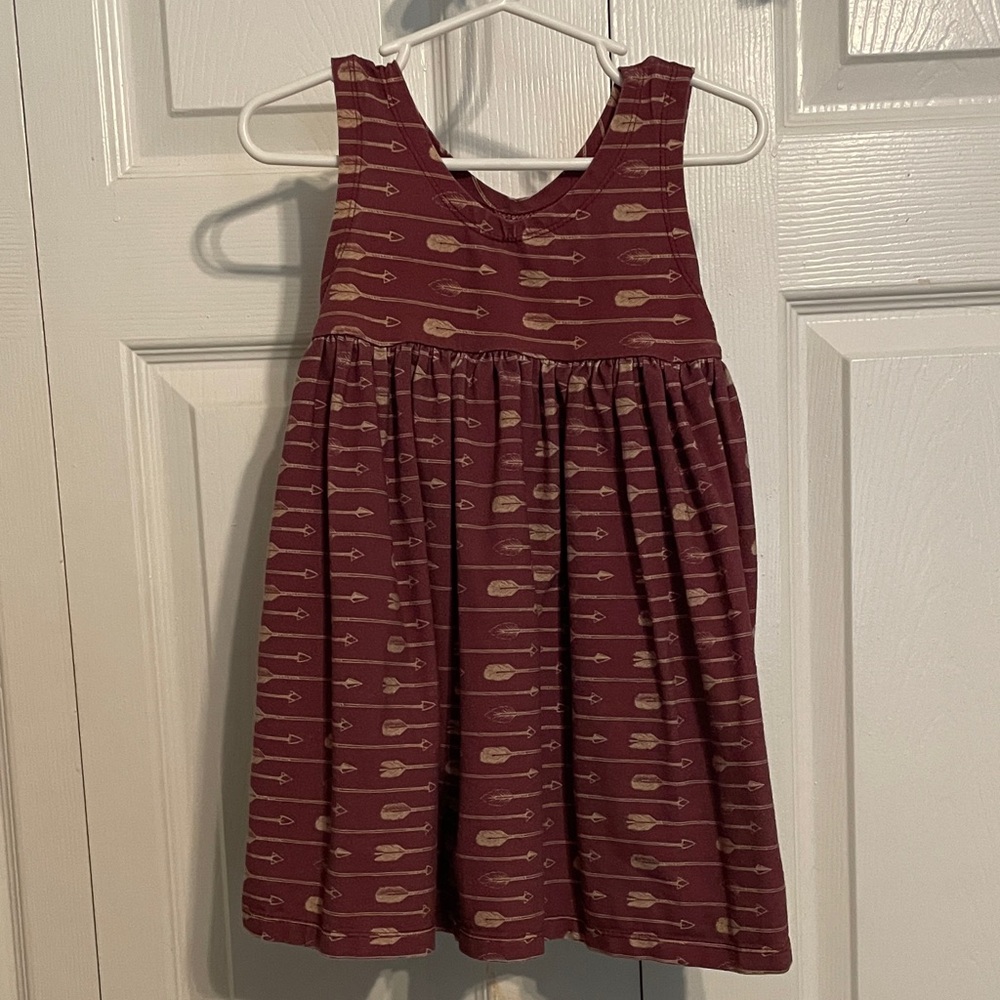 Garnet and Gold Spear Print Kids Dress